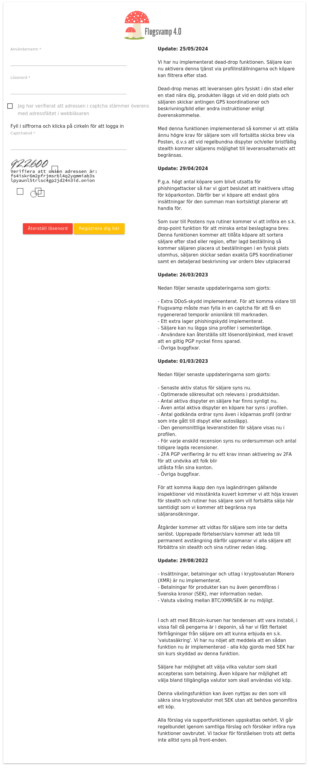 Screenshot of Flugsvamp Market